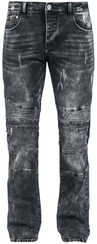Black Premium by EMP Herren graue Jeans im Biker-Look mit stylischen Teilungsnähten W31L32