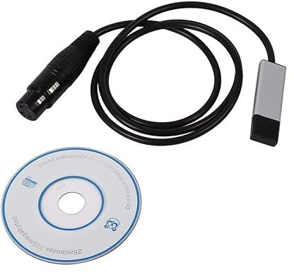 Haofy Adaptador de Interfaz USB a DMX, Adaptador de Interfaz DMX USB DMX512 para Luz de Escenario, Ordenador PC Atenuador Controlador de Iluminación de Escenario LED, Interface