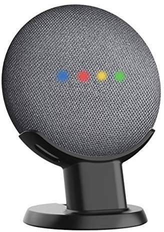 Gelink Google Home Mini Pedestal, Desk Stand for Nest Mini (2nd gen), Improves Sound Reception and Appearance - Portable Desktop Table Stand Holder for Your Smart Home Voice Assistants (Black)