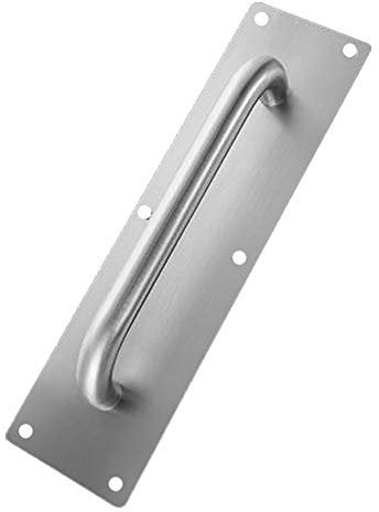 TOPINCN Door Handle Stainless Steel Pull and Push Plate Door Knob for Kitchen Restaurant Bar Business Place with Screws (Square L)