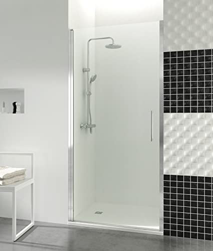 Mamparas de Ducha - GME modelo OPEN - Puerta Abatible Cierre Perfil Imán - Vidrio con Anti Cal (83,6-87,6 cm)