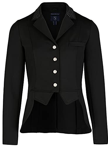 HORZE Carla Women's Equestrian Classic Four-Button Competition Horse Show Jacket - Black - 14