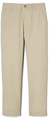 French Toast - Pantalón Chino Recto elástico Con Cintura Ajustable para niño, Verde Caqui, 8