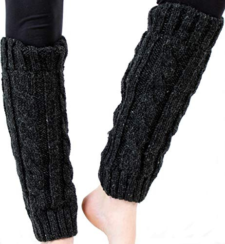 BUDDHA arts&more Beinstulpen Handarbeit Nepal 100% Schafswolle legwarmer (anthrazit)