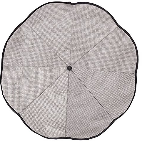 Sonnenschirm Design 038 mit Universalhalterung von Gesslein – Sonnenschutz für Kinderwagen & Buggys│70cm Durchmesser, biegsam, 3-fach verstellbar, für Rund- und Ovalrohre, olive gemustert