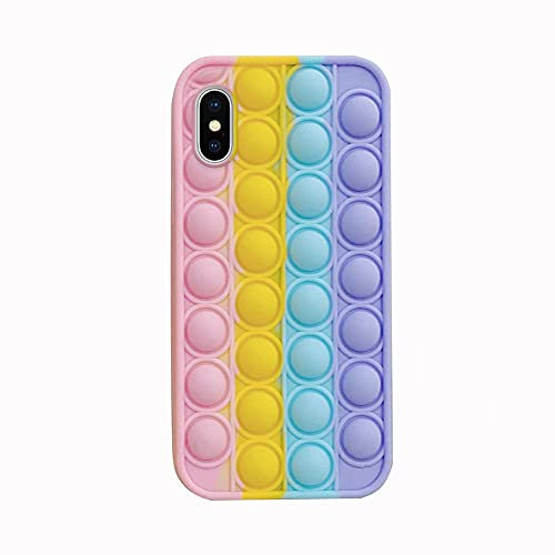 Uposao Kompatibel mit 11 Handyhülle Fidget Toy Stress Relief Fidget Toys Bubble Zappeln Sensory Silikon Stoßfeste Stoßfest Handyhülle Fidget Stressspielzeug,Regenbogen