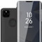 cadorabo Coque Compatible avec Google Pixel 4A en Tourmaline Noir - Miroir Clear View - Pochette de Protection avec Fonction de Support Protection à 360 Degrés Style Livre Ultra Slim Case