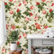 K&L Wall Art Pfingstrosen Tapete Rosentapete Schlafzimmer Rot Vliestapete Blumengarten Florale Tapeten Grün Rosen Tapete 048 m x 1008 m