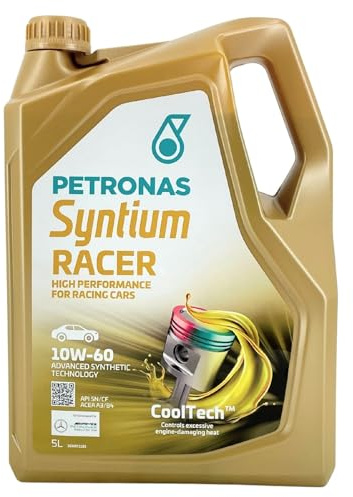PETRONAS Motoröl 10W-60 SYNTIUM Motor Öl ACEA A3/B4 API SN API CF RACER 5L Kompatibel mit TOYOTA COROLLA Verso ZER, ZZE12, R1, OPEL AGILA A H00 Astra F CC T92 Omega B Limousine V94, ALFA ROMEO 147 937