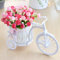 MISNODE Künstliche Blumen mit Fahrrad, Garten Nostalgie Fahrrad, Mini Dreirad Künstliche Blume Dekor Pflanzenständer für Party Home Office Hotel Dekoration, Rosa