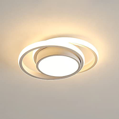 Comely Modern LED Deckenleuchte, 32W 2350LM Weiß Runde Deckenlampe, Warmweiß 3000K Deckenlampen für Schlafzimmer Flur Balkon Badezimmer, Durchmesser 270mm