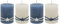ZauberDeko Adventskerzen Rustic Stumpenkerzen Blau Creme Stern Holz Weihnachten Deko 4 Stück