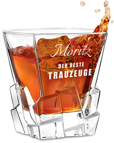 Maverton Whisky Glas mit Gravur - Whiskey glass 250 ml personalisiert mit Namen - Geburtstagsgeschenk für Männer - Whisky Geschenk - personalisierte Geschenke für Männer - Höhe: 10 cm