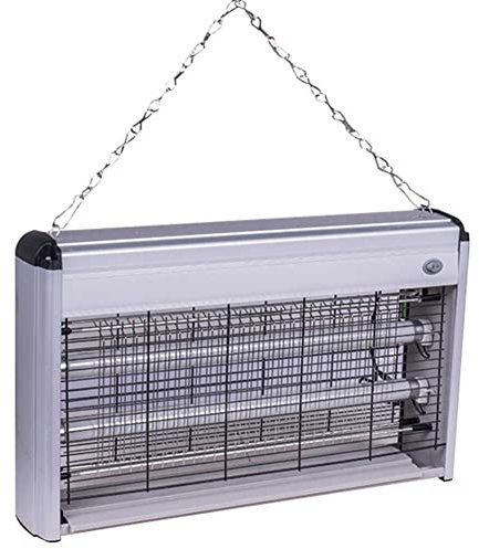 BAKAJI Zanzariera Elettrica 30W Slim Salvaspazio Anti Zanzare Mosche 2 Lampade 15W UV Elettroinsetticida Antizanzare con Catena per Parete Soffitto e Piedini Dimensione 49 x 30 x 10 cm