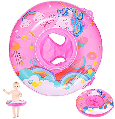 Schwimmring Baby, SWPEED Baby Schwimmring ab Verstellbare Aufblasbare Baby Schwimmhilfen, Helfen Baby Lernen Schwimmen und zu Treten für Kinder im Alter von 3 bis 72 Monate (Rosa 50cm)