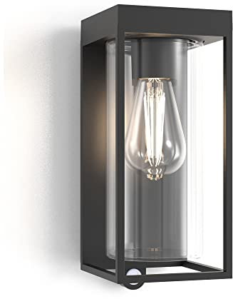 Lutec Solar-Außenwandleuchte mit Bewegungsmelder FLAIR 6988804012 LED 3W Kaltweiß Schwarz