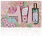 accentra - Geschenkset Frauen POSY OF FLOWERS 4-teilig - Badeset Geschenk mit Bodylotion, Badesalz, Duschgel & Netzschwamm – Wellness Set für Frauen & Mädchen zum Geburtstag & Valentinstag