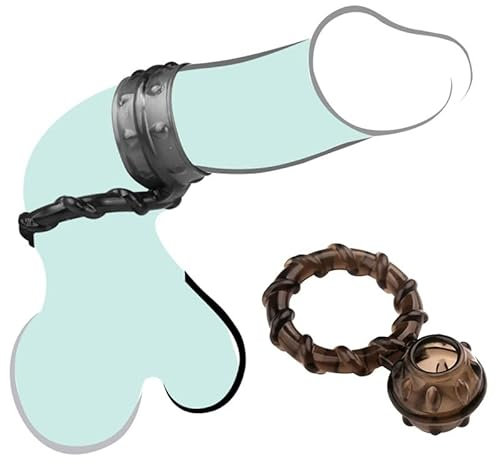 Double Lock Samen Penis Ringe Hahnkäfigkugel -Bruch for Männer Massage Penis Trainer Ring Verzögerung Ejakulation, Penisringe
