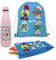 Nerthus FIH 1077 Set Rucksack + Snacktasche + Doppelwandflasche 500 ml Schlümpfe