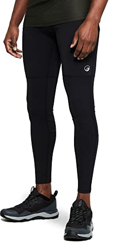 NORTH RIDGE Men's Active Running Tights, Moisture-Wicking Polyester Elastane, Breathable Fabric, Zipped Pocket, Reflective Details (UK, Alpha, XXL, Regular, Regular, Black)
