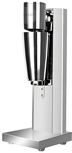 800ML Milkshake Maker Drink Mixer Shake Machine Batidora de Helado de Leche Ajustable de 2 velocidades Acero Inoxidable para Uso Comercial o doméstico (Plata)