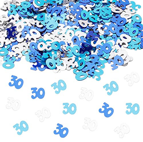 GoldRock Konfetti 30. Geburtstag Deko Blau - Tischdeko für Mann und Frau, Streudeko, 30er Confetti, Geburtstagsdeko