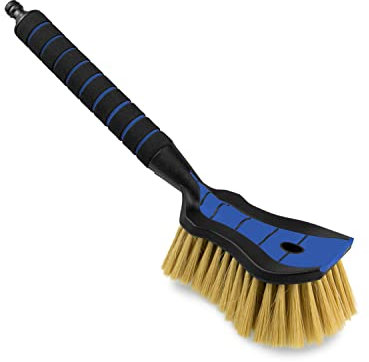 ToM PaR Auto Waschbürste I Wasser bürste mit Schlauchanschluss I Autowaschbürste mit Wasseranschluss I Weiche, feine und zarte Borsten I Komfortabler Griff I Länge: 44 cm I Blau