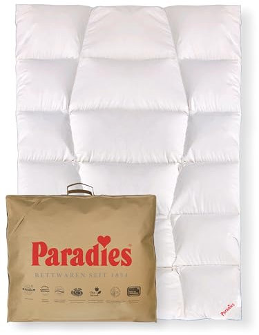 PARADIES warme Daunendecke 155x220 cm - Safina 100-100% Gänsedaunen Winterdecke, Öko-Tex Zertifiziert Standard 100 Klasse 1, Bettdecke Daunen