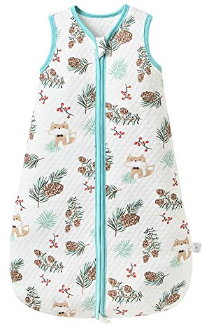 Baby Schlafsack 1.0 Tog 100% Baumwolle Ganzjahres Schlafsack Babyschlafsack Kinder, 1.0 Tog für Jungen und Mädchen 76CM/Baby Höhe 80-90cm