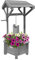 Vivo Technologies Wooden Wishing Well Planter for Garden, Wishing Well Garden Feature Outdoor Flower Pot Backyard Decor, Grey