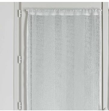 HomeMaison.com Vetratura diritta a righe tinta unita – Tenda bianca – Tenda da finestra moderna 90 x 210 cm – Tenda con orlo passante, tenda da finestra