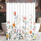 Lerores Rideau de douche 180 x 200 cm - Motif fleurs rouges - Textile anti-moisissure - Imperméable - Lavable - En polyester - Avec œillets et 12 anneaux pour rideau de douche - Pour salle de bain,