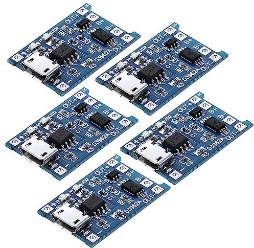 GUUZI 5pcs interfaccia di ingresso micro USB 5V 1A, modulo caricabatteria al litio 18650 5V scheda di ricarica con doppia funzione di protezione
