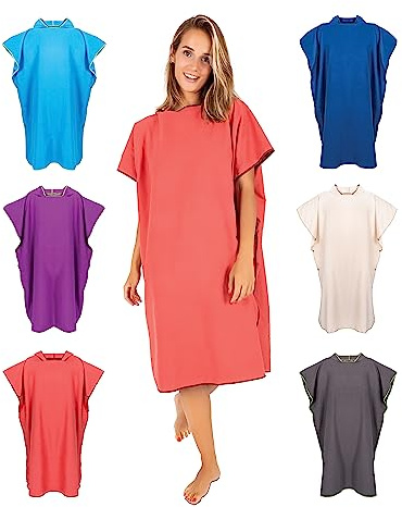 Gräfenstayn Premium Badeponcho mit Knöpfen - Öekotex 100 - Umziehhilfe Damen & Herren - Surf-Poncho Strand - Handtuch-Poncho Erwachsene - Umkleide-Hilfe - Badeumhang Mikrofaser (L-XL Bordeaux)