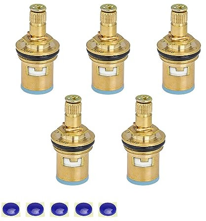 Wasserhahn Ventiloberteil 1/2 Zoll, DIYCUT 5 Stück Wasserhahn Einsatz Ventil, Ventiloberteil Armaturen aus Messing 1/2 Zoll Universal Ersatzteile mit Schrauben für Zuhause, Büro, Küchenarmatur