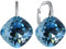 Rhombus Raute Damen Hängen Ohrringe Silber 925 mit Marken Kristalle Zirkonia - Schmuck Echt Silberne Hängende Ohrhanger für Frauen und Mädchen - Hängeohrringe Ideal Geschenk (Aquamarine)