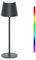 K-Bright LED Dimmbare Akku Tischlampe Kabellose, Wiederaufladbar Warme Lichtfarbe 3000K+RGB Tischleuchte mit USB-C, Aluminium, IP54 Wasserdichte, Anthrazit