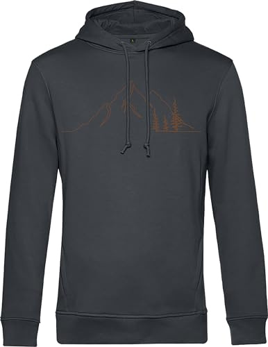 minifan Bio Berg Pullover: Berg-Gipfel - Outdoor Kapuzenpullover - Geschenk für Wanderer - Bergsteiger Outdoor Ausrüstung - Kletter Pullover - Ski Pulli - Unisex Hoodie
