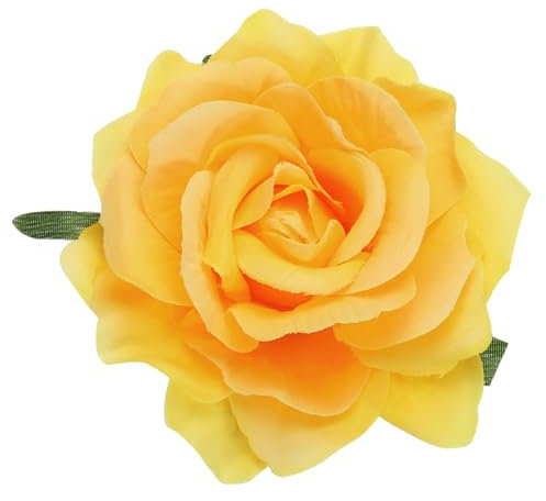 sourcing map 1 pince à cheveux en forme de rose de 10,2 cm - Épingles à cheveux pour femme - Accessoires de cheveux - Jaune