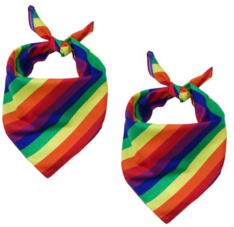 2 Stück Pride Outfit Regenbogen Bandana,Outfit Damen Accessoires,Rainbow Haarschmuck Haarband,Halstuch Haarbänder,für Gay Dance Clothes,Friends Bekleidungen Accessories,Christopher Street Day Zubehör
