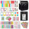 Meetikar Étui pour appareil photo instantané Instax Mini 12 avec 64 poches, album photo et filtre de couleur/cadre photo/cadre de décoration murale/autocollant de cadre/autocollant d'angle, Noir