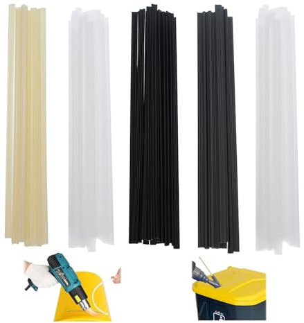 100 pièces Tiges de Soudage Plastique,tige de soudage plastique gris,Baguette de soudure en plastique multicolore,Beige/blanc/noir/gris,ABS/PVC/PE/PP, pour réparation par soudage