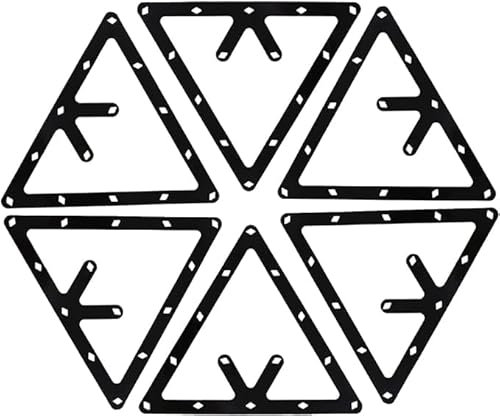 PolyMath Set 6 Pool Magic Ball Rack Billard Rack Halter Blatt Billard Zubehör Pool Pro Dreieck Quee Zubehör für Rack 8, 9 und 10 Ball Combo Pack und Snooker