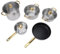 5-teiliges Edelstahl-Töpfe- und Pfannen-Set, Glasdeckel mit Goldenem Griff, Induktionskochgeschirr-Set Zum Braten, Kochen, Grillen