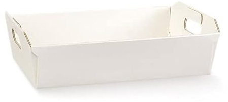 Generico Seta Bianco 40X30X12 cm Cesto Vassoio per Bomboniere