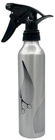 Eson Metal Spray Bottle, Hair Spray and Plant Mister, Fine Mist Spray Bottle -Ideal for Barber,Salon and Hairdresser, Home or Professional Use (Silver, 250ml)