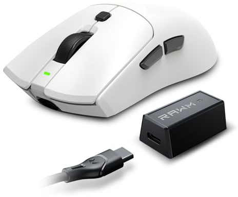 RAWM 8K Wireless Gaming Mouse, PAW3950 30K DPI Optical Sensor, 55g Lightweight, MCU Nordic 52840, Symmetrical Esports & FPS Gaming mice