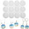 Mabor Juego de 12 moldes de silicona de resina epoxi, cavidades, formas de resina epoxi, forma redonda, con agujeros, para colgantes, pendientes de resina fundida