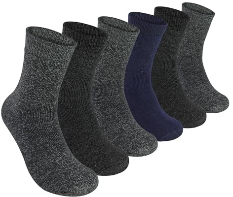6 Pack Boys Value Boot Socks | Sock Snob | Outdoor Warm Hiking Socks Ideal for Wellies