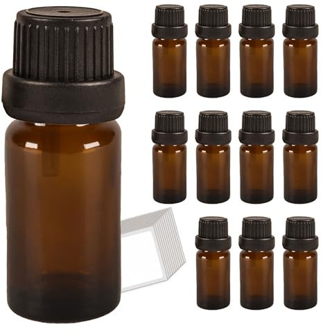 12x 10ml Tropfflaschen aus Braunglas – Perfekt für Aromatherapie, Tinkturen & ätherische Öle – Wiederverwendbare, vielseitige Dosierflaschen für Flüssigkeiten
